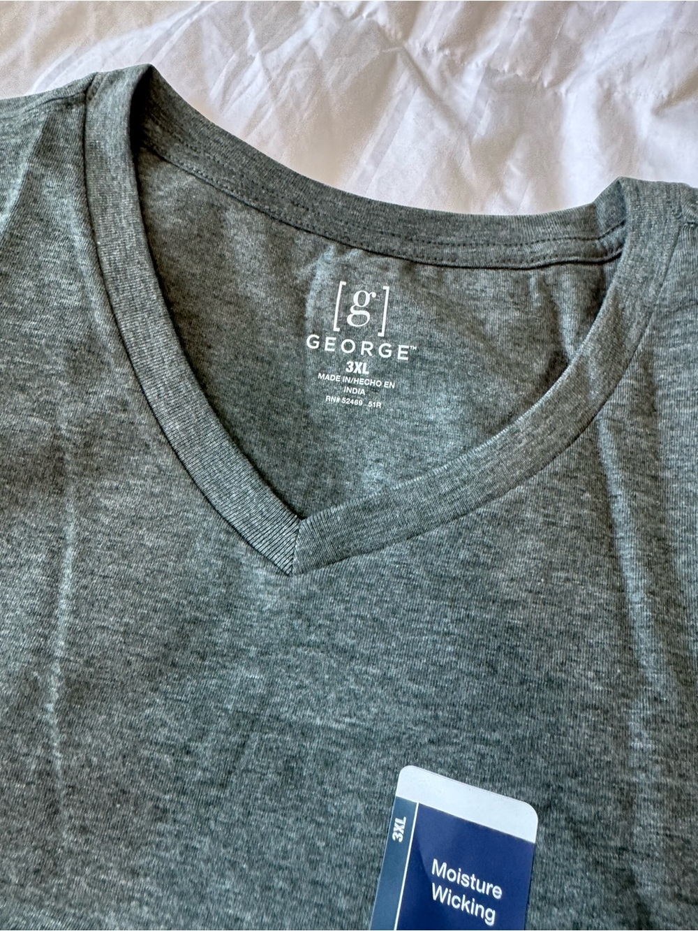George Men's V‑Neck Short Sleeve Tee — Heather Gray